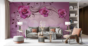 3D Pink Floral Roses Wall Mural Wallpaper SWW5076- Jess Art Decoration