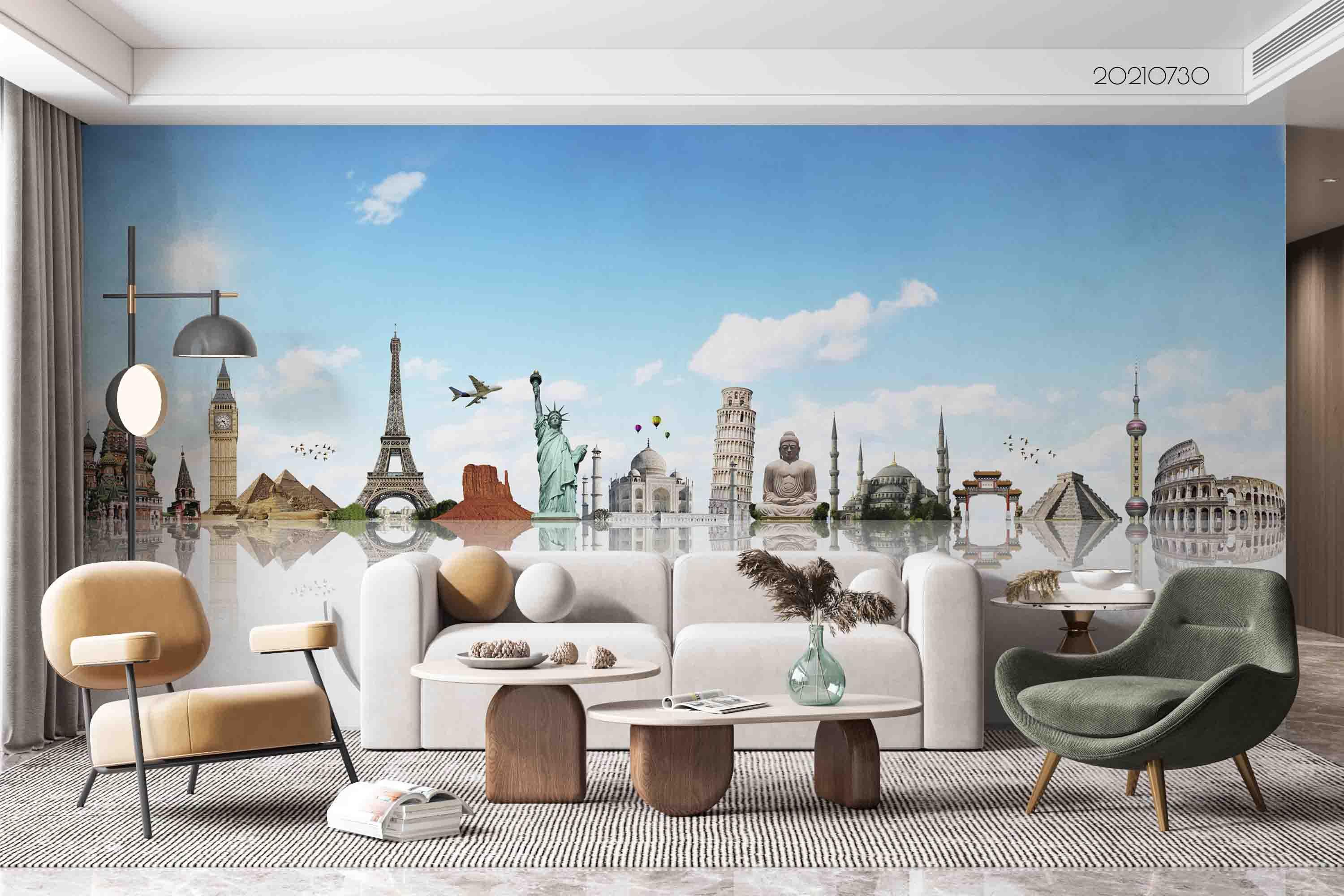 3D World Monument Concept Wall Mural Wallpaper SWW4469- Jess Art Decoration