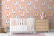 3D Cartoon Cute Alpaca Cactus Wall Mural Wallpaper GD 711- Jess Art Decoration