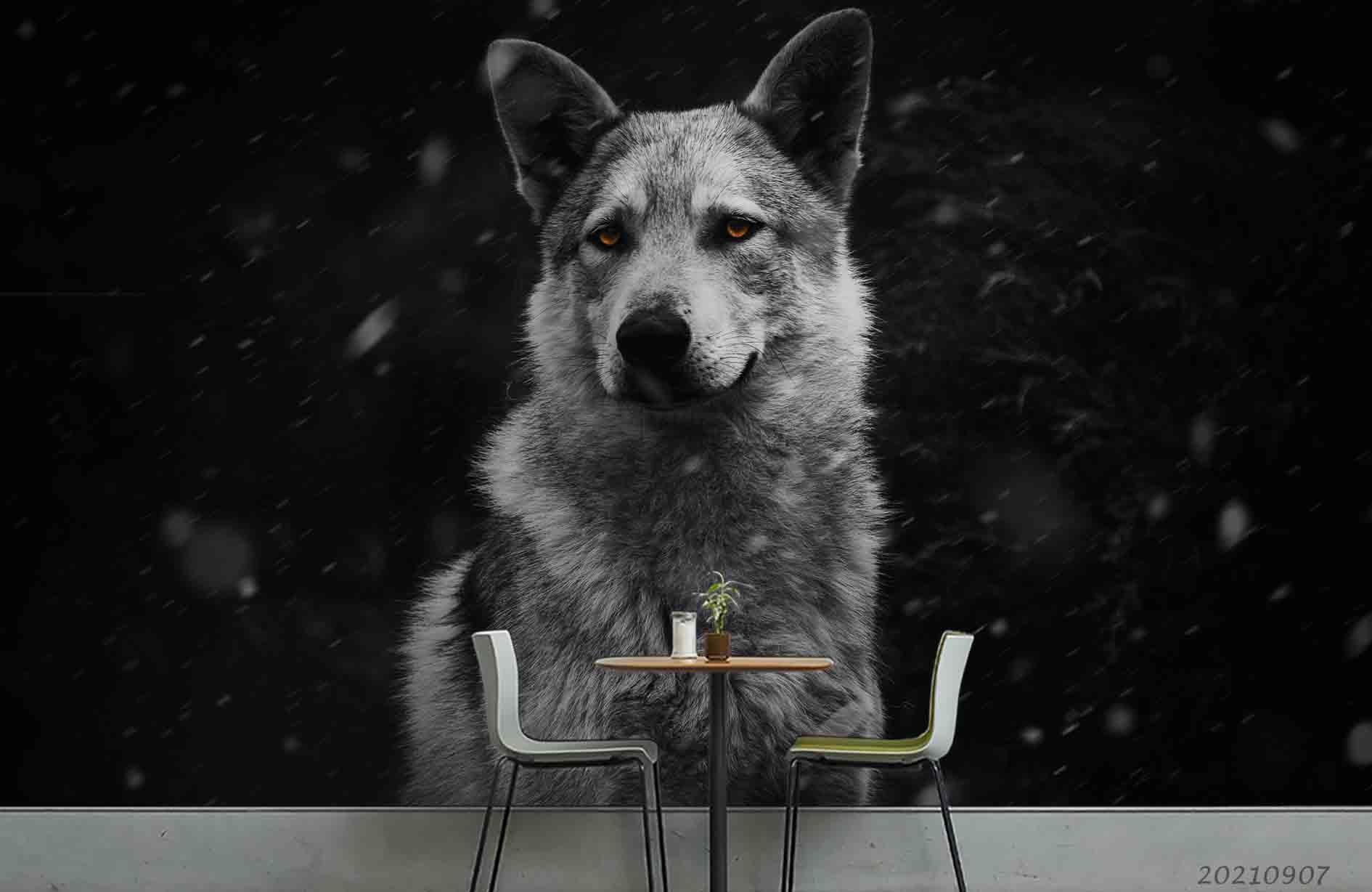 3D Forest Animal Wolf Wall Mural Wallpaper LQH 52- Jess Art Decoration