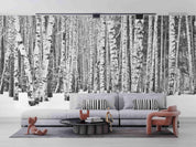 3D Hand Drawn Birch Forest Wall Mural Wallpaper LQH 18- Jess Art Decoration