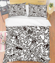 3D Abstract Illustration Art Doodle Quilt Cover Set Bedding Set Duvet Cover Pillowcases 96- Jess Art Decoration