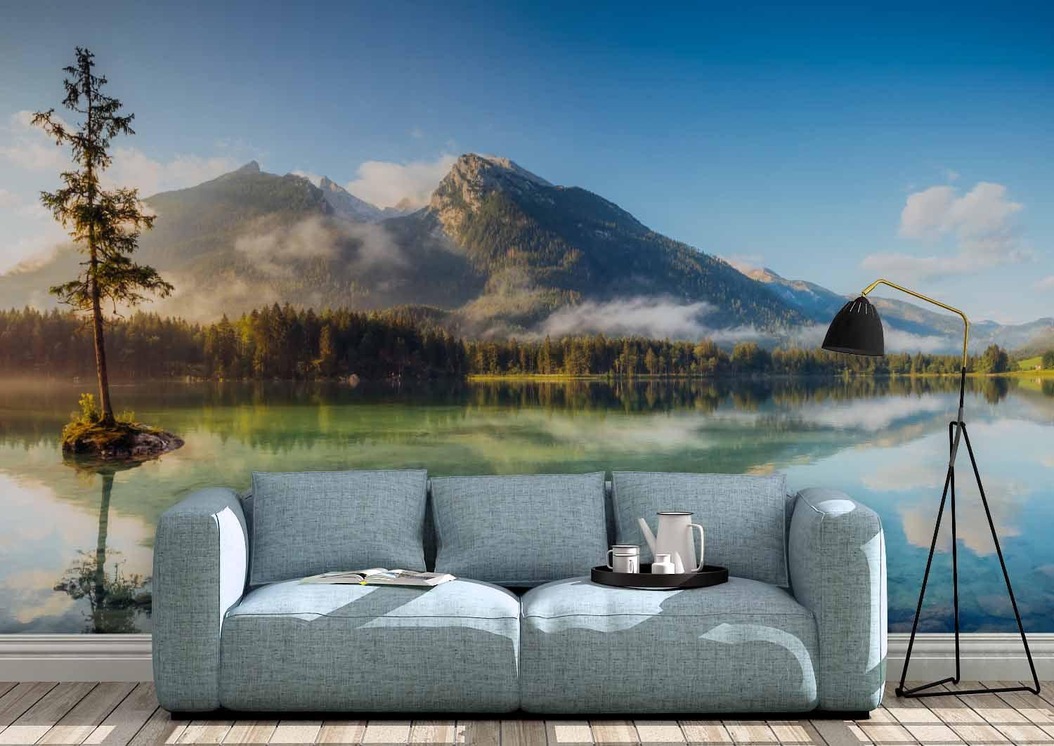 3D Mountains Forest River Wall Mural Wallpaper 153- Jess Art Decoration