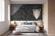 3D Black Geometry Hexagonal Wall Mural Wallpaper SWW3638- Jess Art Decoration