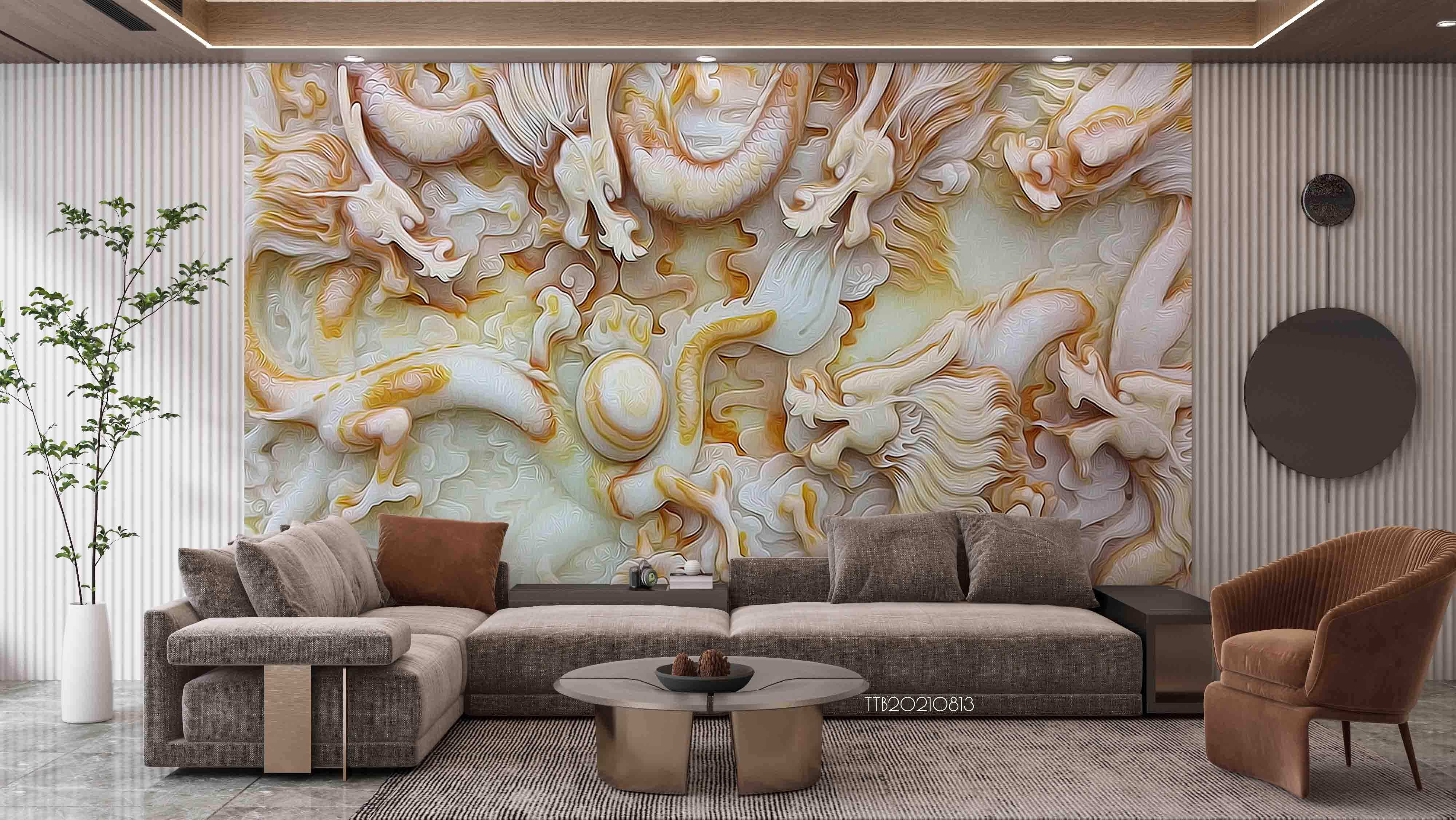 3D Stereo Relief Dragon Pearl Wall Mural Wallpaper SWW5087- Jess Art Decoration