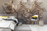 3D Emboss Floral Butterfly Wall Mural Wallpaper 11- Jess Art Decoration