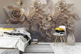 3D Emboss Floral Butterfly Wall Mural Wallpaper 11- Jess Art Decoration