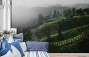 3D Fog Green Forest Landscape Wall Mural Wallpaper LQH 72- Jess Art Decoration