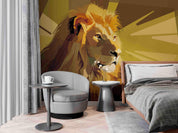 3D Golden Lion Character golden lion graphic mural wall mural wallpaper for kids room - view 4