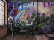 3D Anime Monster Dragon Forest Castle Wall Mural Wallpaper GD 3434- Jess Art Decoration