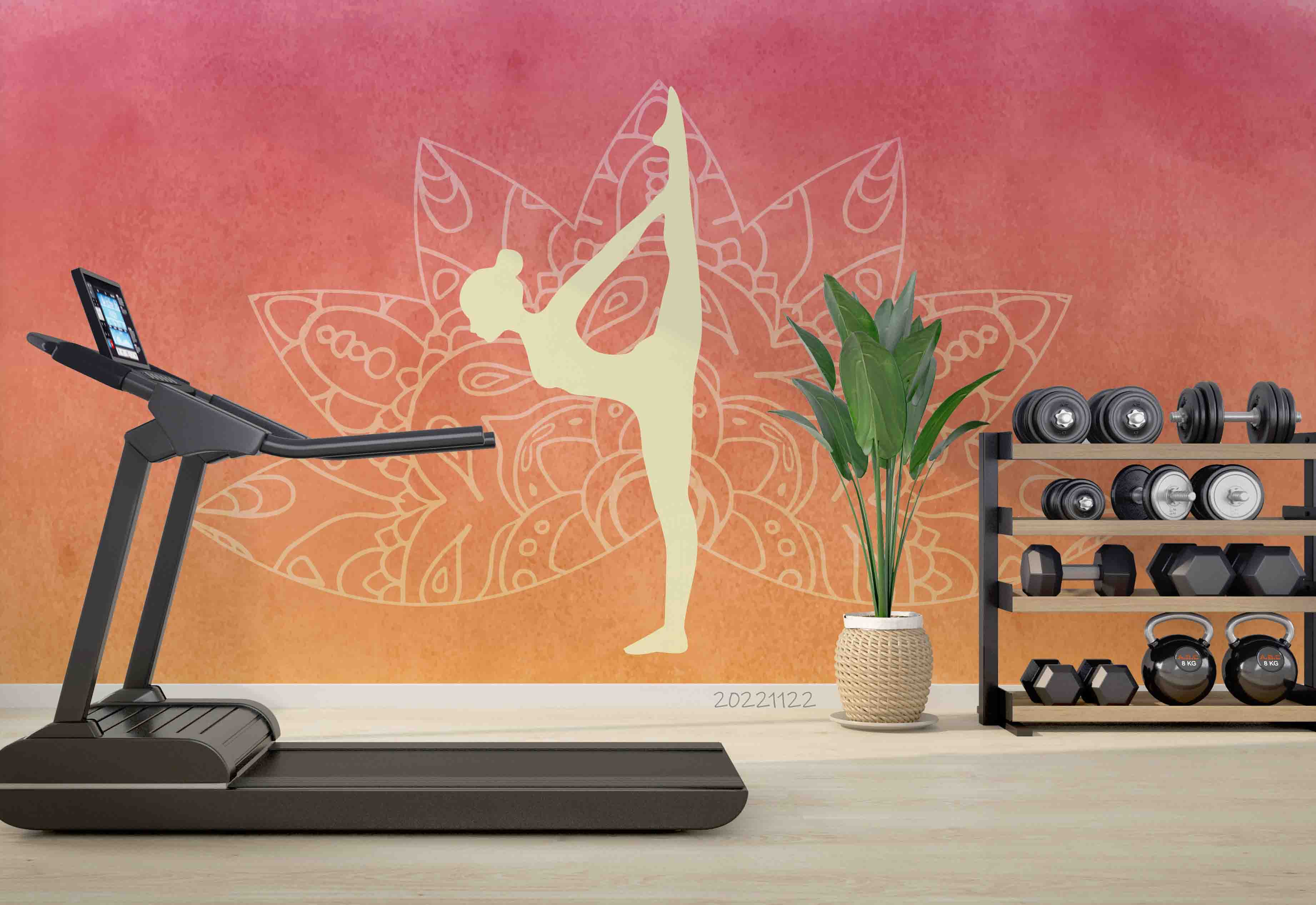 3D Watercolor Yoga Woman Silhouette Wall Mural Wallpaper GD 2496- Jess Art Decoration
