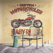 3D Illustration Retro Poster Motorcycle Wall Mural Wallpaper GD 3189- Jess Art Decoration