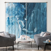 3D Abstract Blue Graffiti Curtains and Drapes LQH 104- Jess Art Decoration