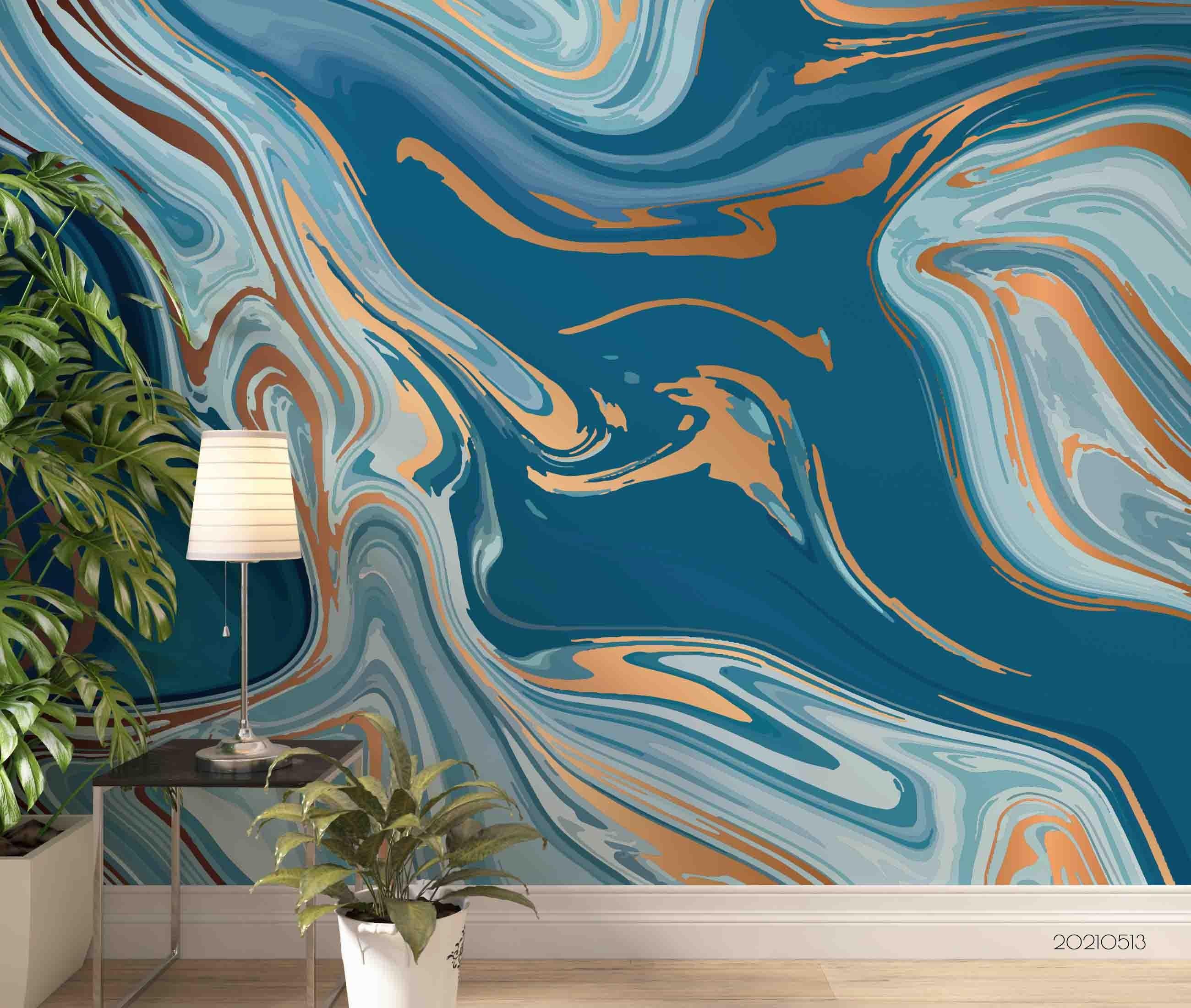 3D Abstract Colored Marble Texture Wall Mural Wallpaper LQH 167- Jess Art Decoration