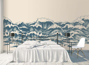 3D Hand Drawn Sea Waves hand drawn ocean wave landscape wall mural wallpaper for living room - view 4