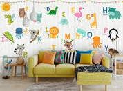 3D Cartoon Colorful Animals Letters Wall Mural Wallpaper 04- Jess Art Decoration