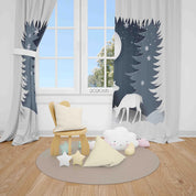 3D Animal Elk Moon Snowflake Papercut Curtains and Drapes LLL 493- Jess Art Decoration