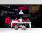 3D Morden Red Car Wall Mural Wallpaper WJ 2055- Jess Art Decoration