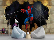 3D Spider Web Superhero spider web superhero mural wall mural wallpaper for kids room - view 4