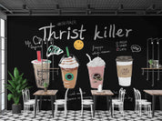 3D Bubble Tea Summer Drinks Wall Mural Wallpaper GD 1643- Jess Art Decoration