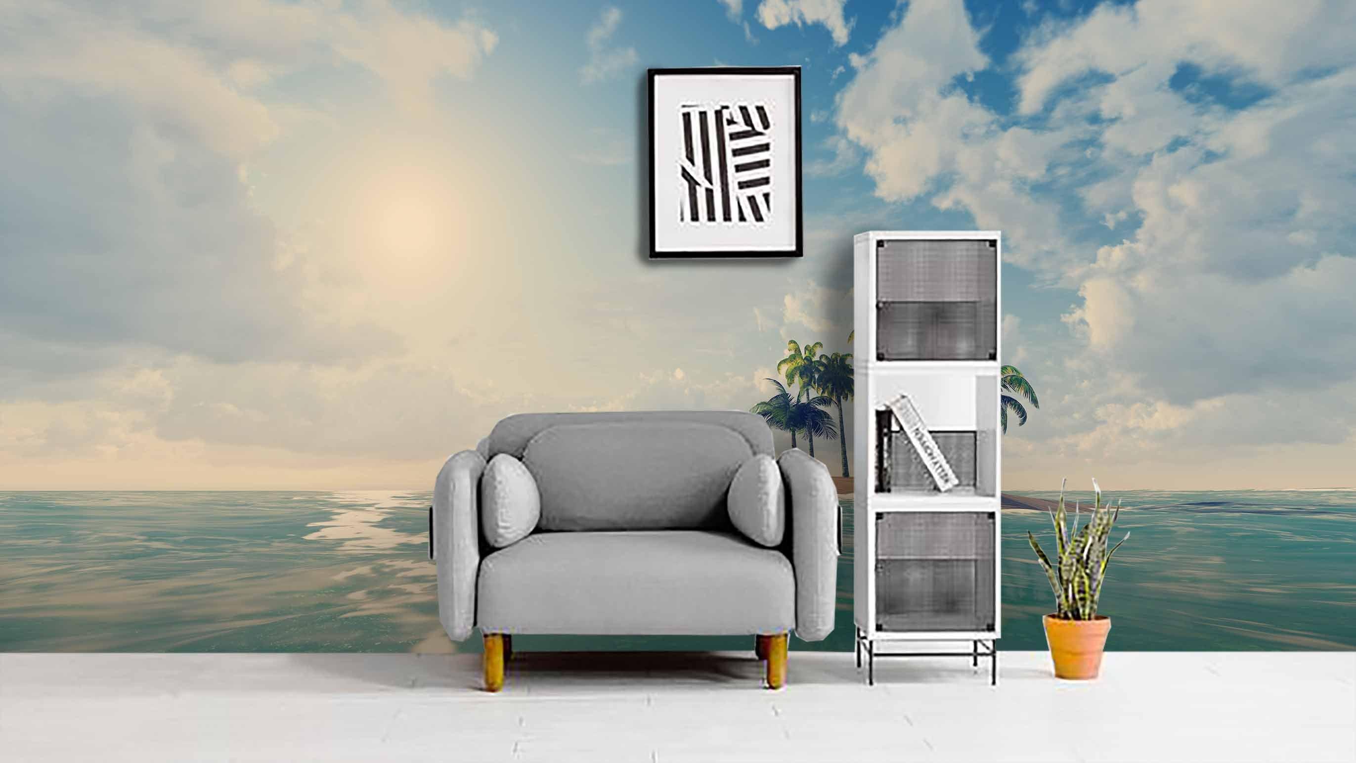 3D blue sky sea coconut tree wall mural wallpaper 71- Jess Art Decoration