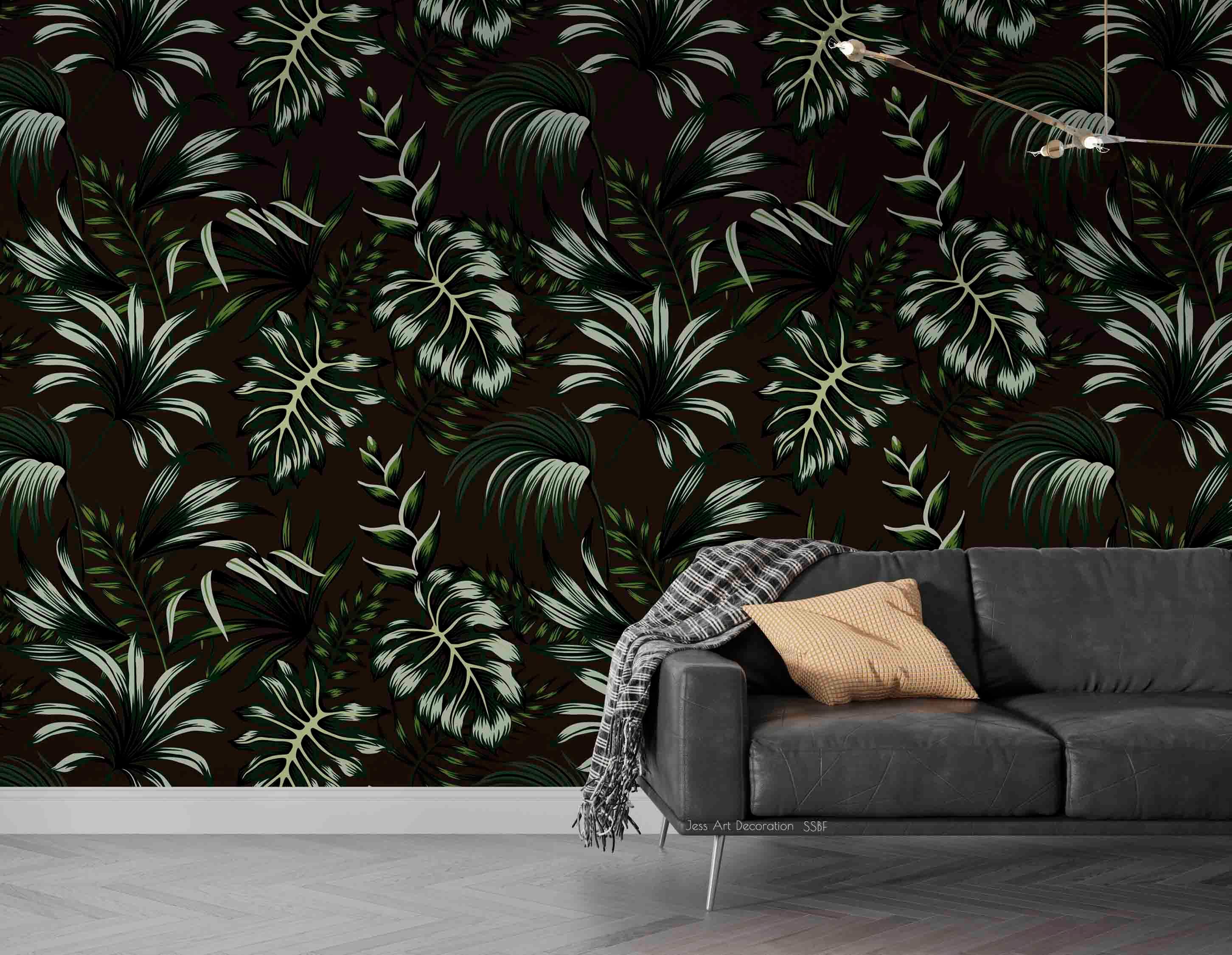 3D Vintage Plants Leaves Background Pattern Wall Mural Wallpaper GD 3603- Jess Art Decoration