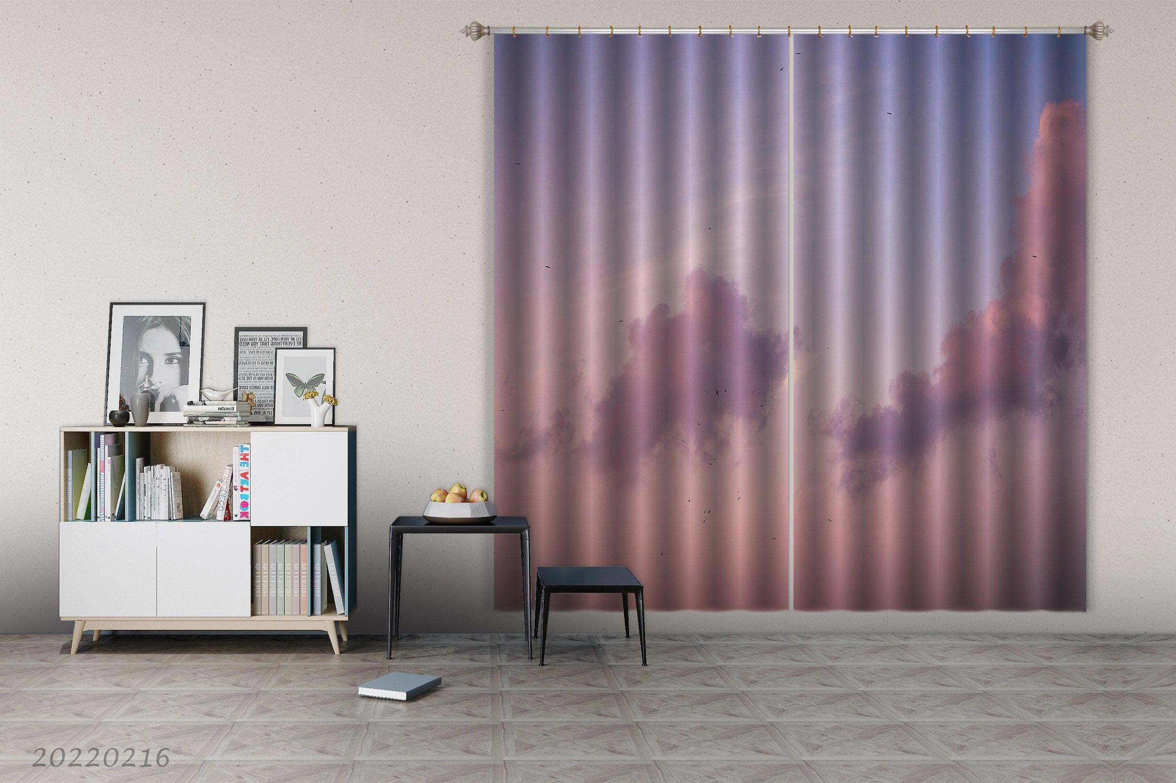 3D Pink Sky Cloud Pattern Curtains and Drapes GD 2235- Jess Art Decoration
