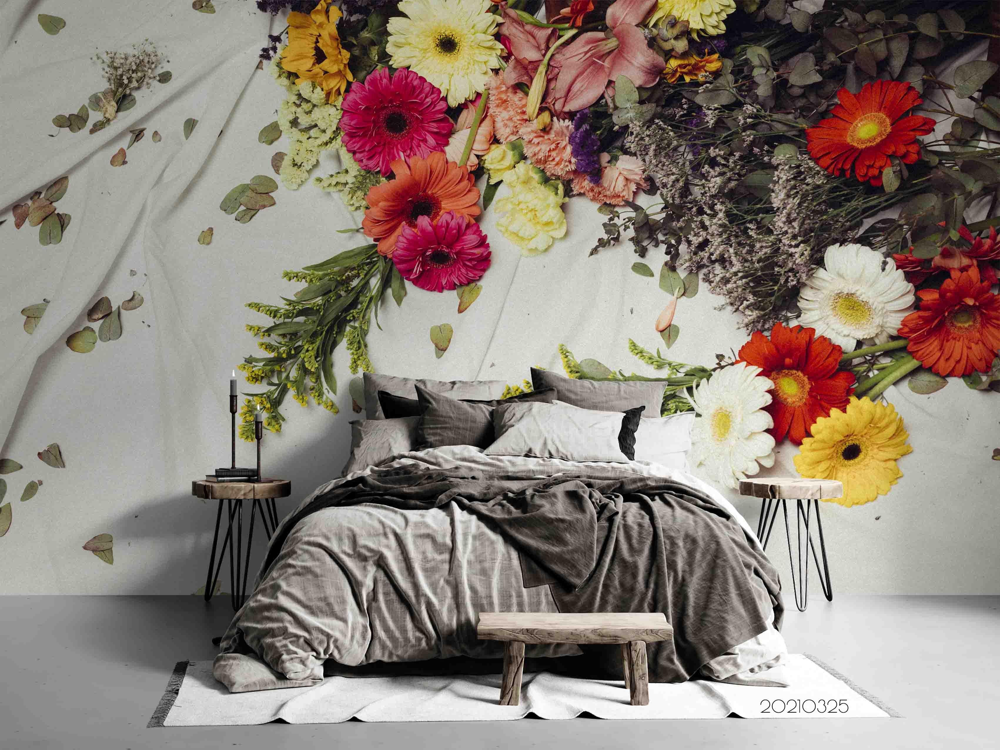 3D Color Bouquet Wall Mural Wallpaper LQH 300- Jess Art Decoration