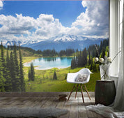 3D Blue Sky White Clouds Snow Mountain Wall Mural Wallpaper 36- Jess Art Decoration