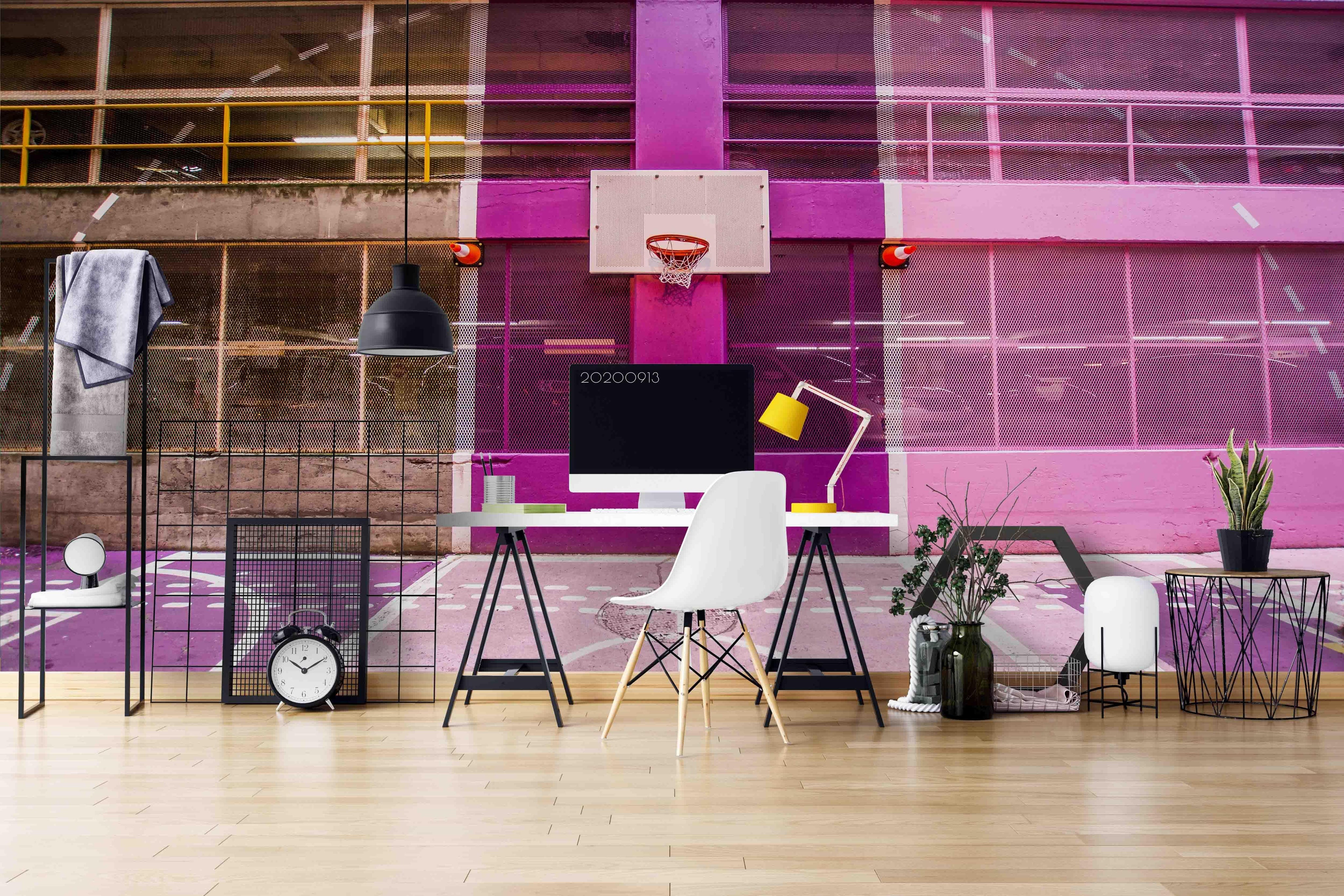 3D Sports Colorful Modern Basketball Field Wall Mural Wallpaper LXL- Jess Art Decoration