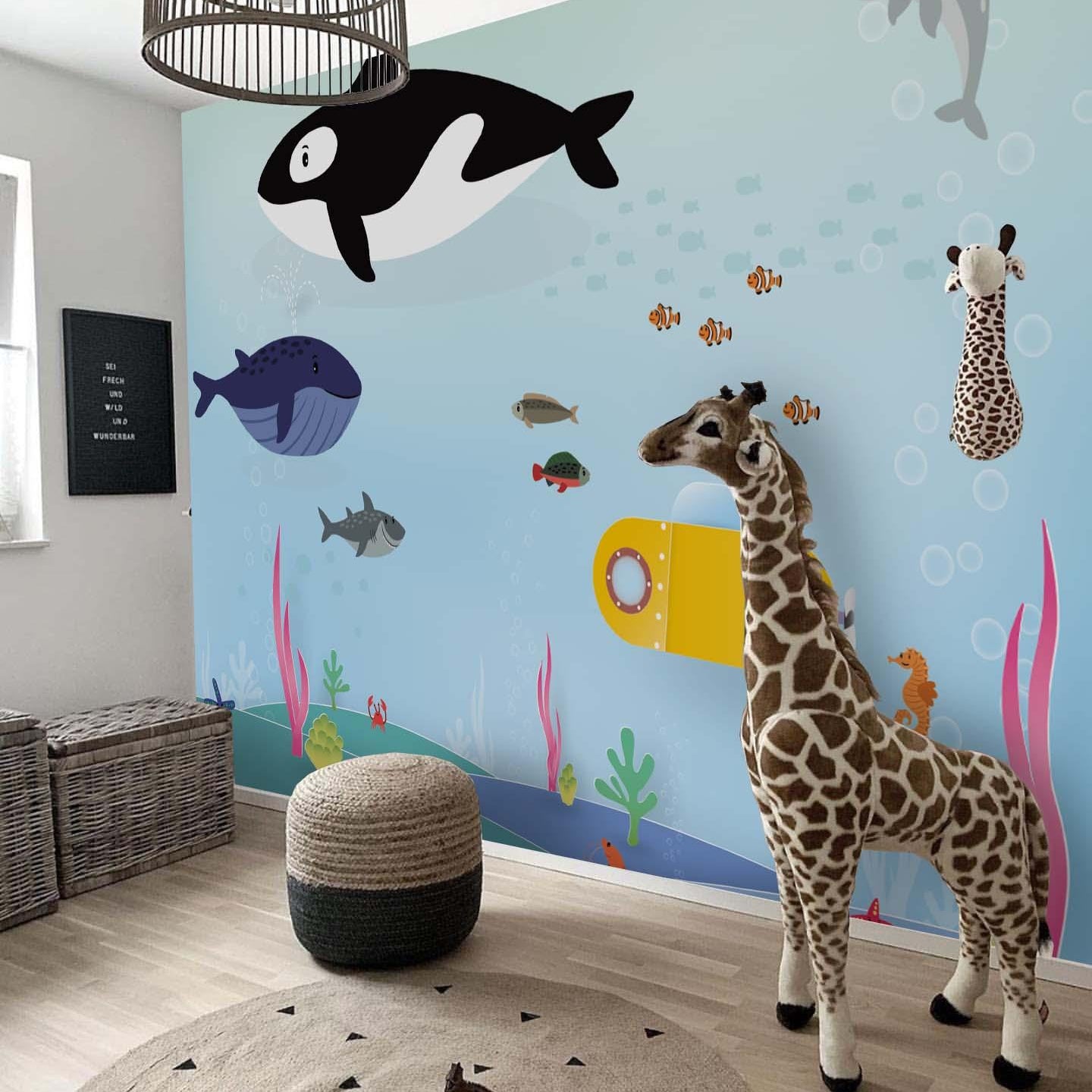 3D Cartoon Underwater World Wall Mural Wallpaper 11- Jess Art Decoration