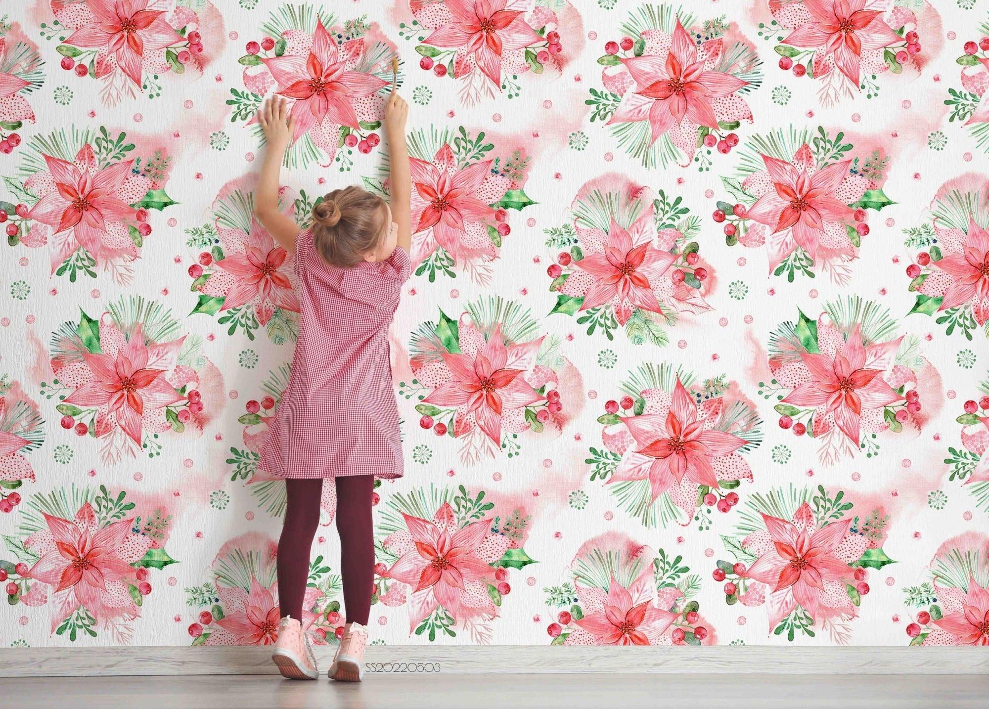 3D Floral Seamless Wall Mural Wallpaper SWW 227- Jess Art Decoration