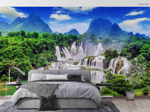 Buy Magic World With Waterfall Wall Mural Photo Wallpaper UV Print Online  in India  Etsy