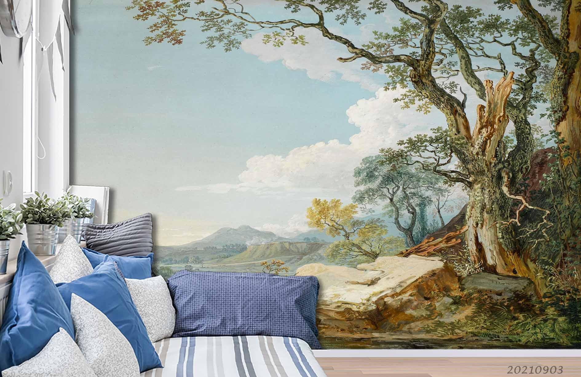 3D Nature Landscape Oil Painting Wall Mural Wallpaper LQH 123- Jess Art Decoration