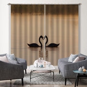3D Landscape Swan Lake Curtains and Drapes LQH 165- Jess Art Decoration