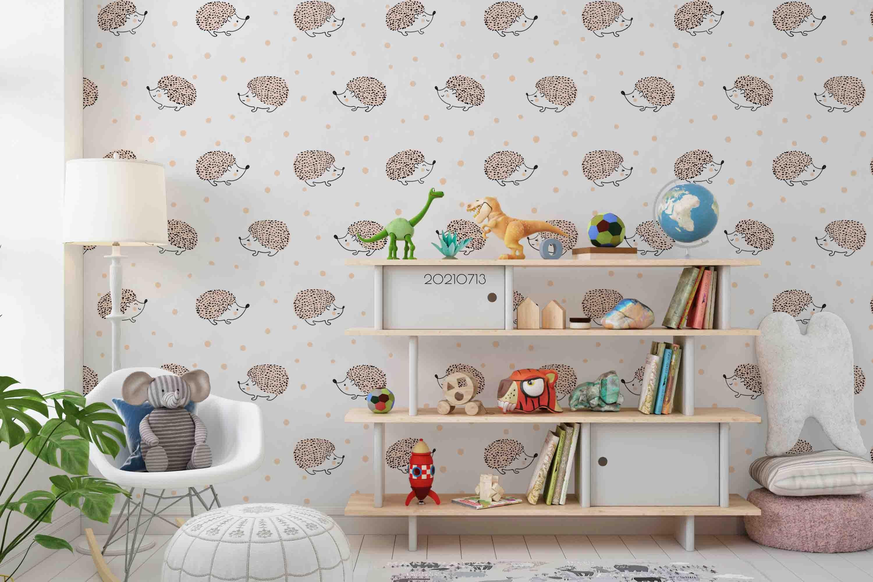 3D Cartoon Animal Hedgehog Wall Mural Wallpaper LQH 170- Jess Art Decoration