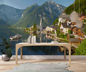 3D Mountain Lake House Landscape Wall Mural Wallpaper LQH 339- Jess Art Decoration