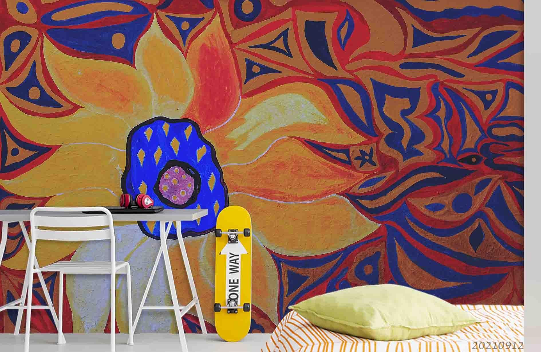 3D Abstract Floral Pattern Wall Mural Wallpaper LQH 327- Jess Art Decoration