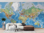 3D World Map Wall Mural Wallpaper WJ 5235- Jess Art Decoration