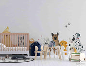 3D  Animal Cartoon Cute Watercolor Wall Mural Wallpaper SWW557- Jess Art Decoration