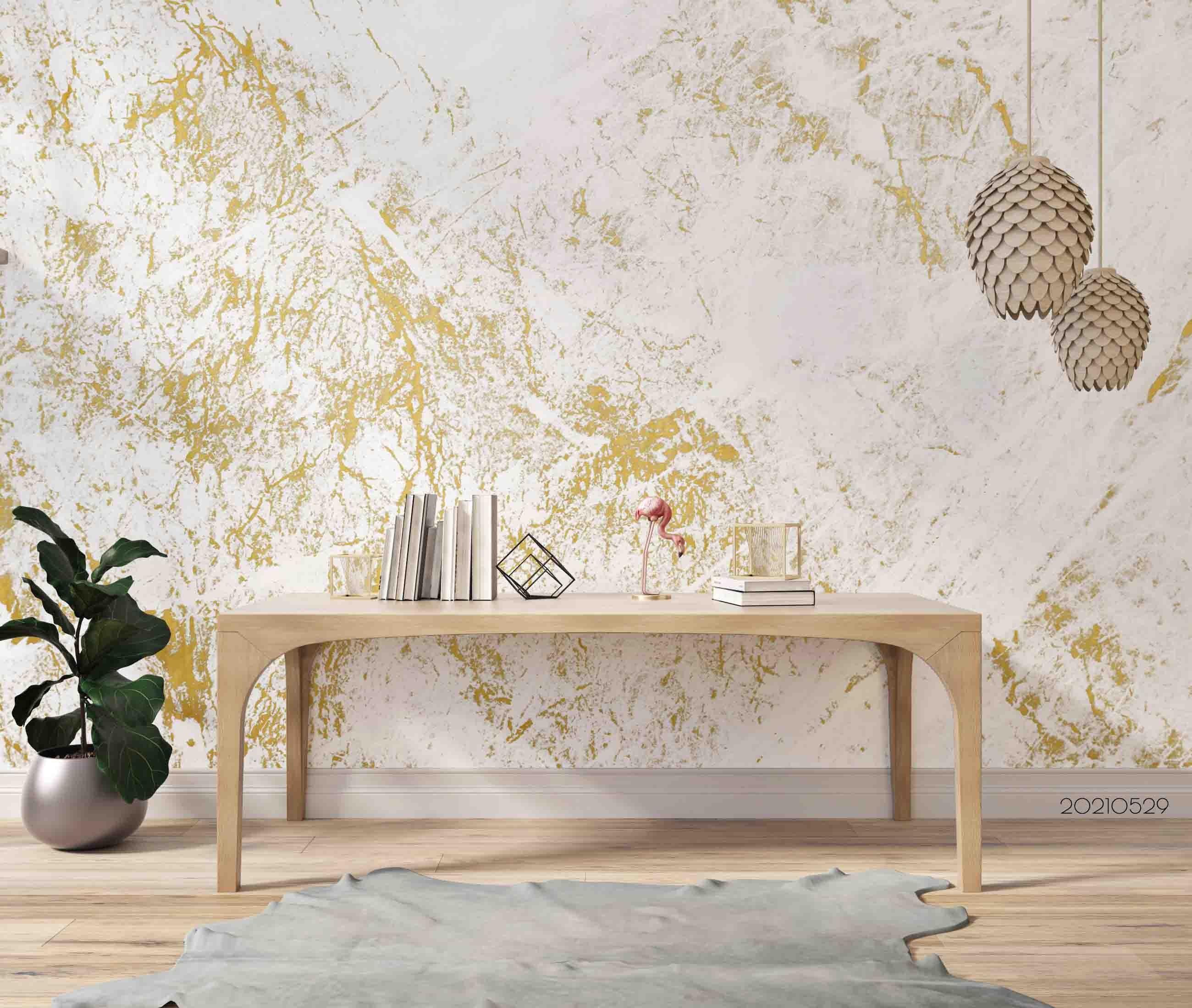 3D Abstract Golden White Black Ground Marble Texture Wall Mural Wallpaper SWW468- Jess Art Decoration