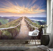 3D Colorful Clouds Mountains Paths Wall Mural Wallpaper 141- Jess Art Decoration