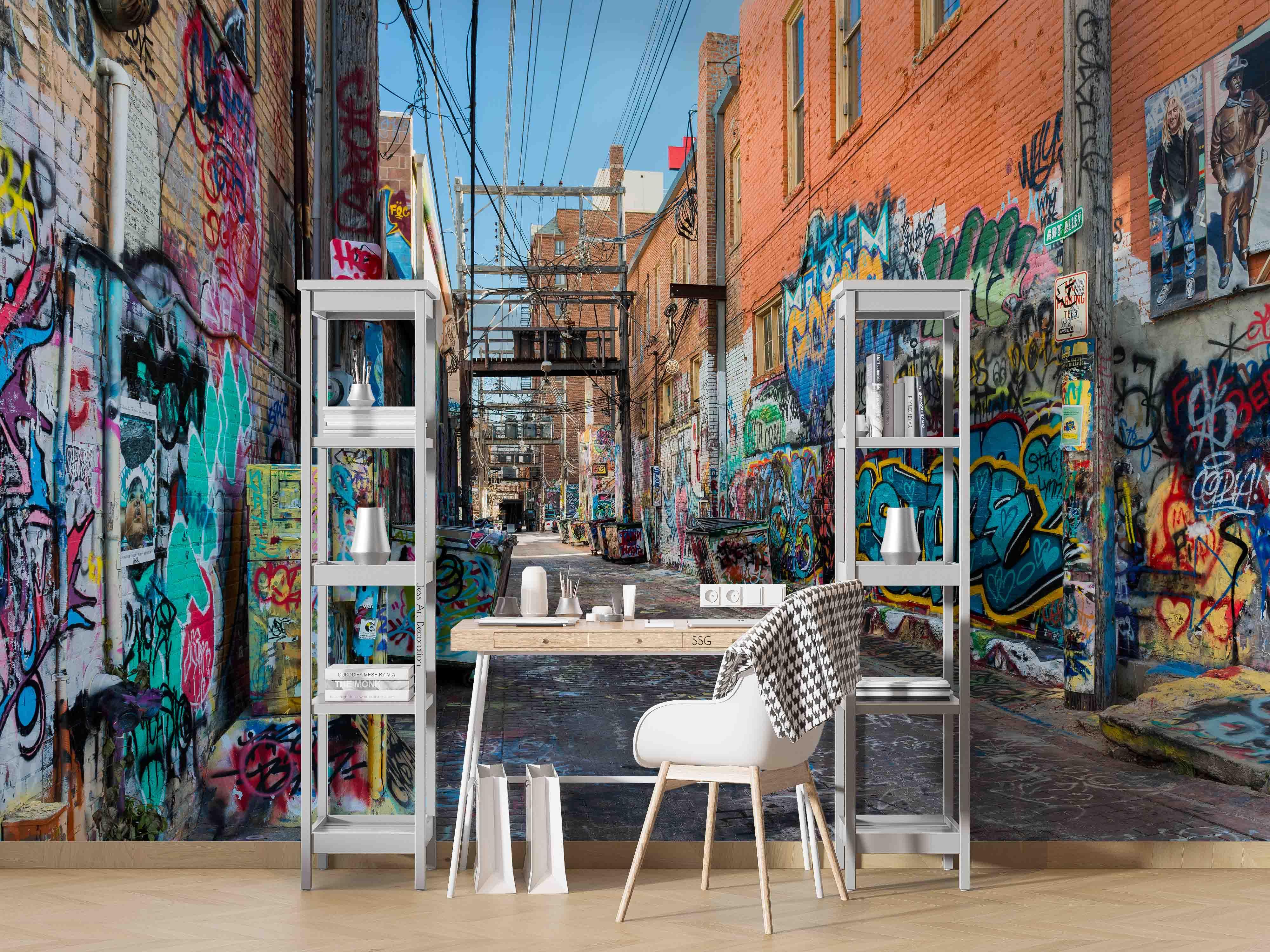 3D Street Graffiti Wall Mural Wallpaper sww 51- Jess Art Decoration