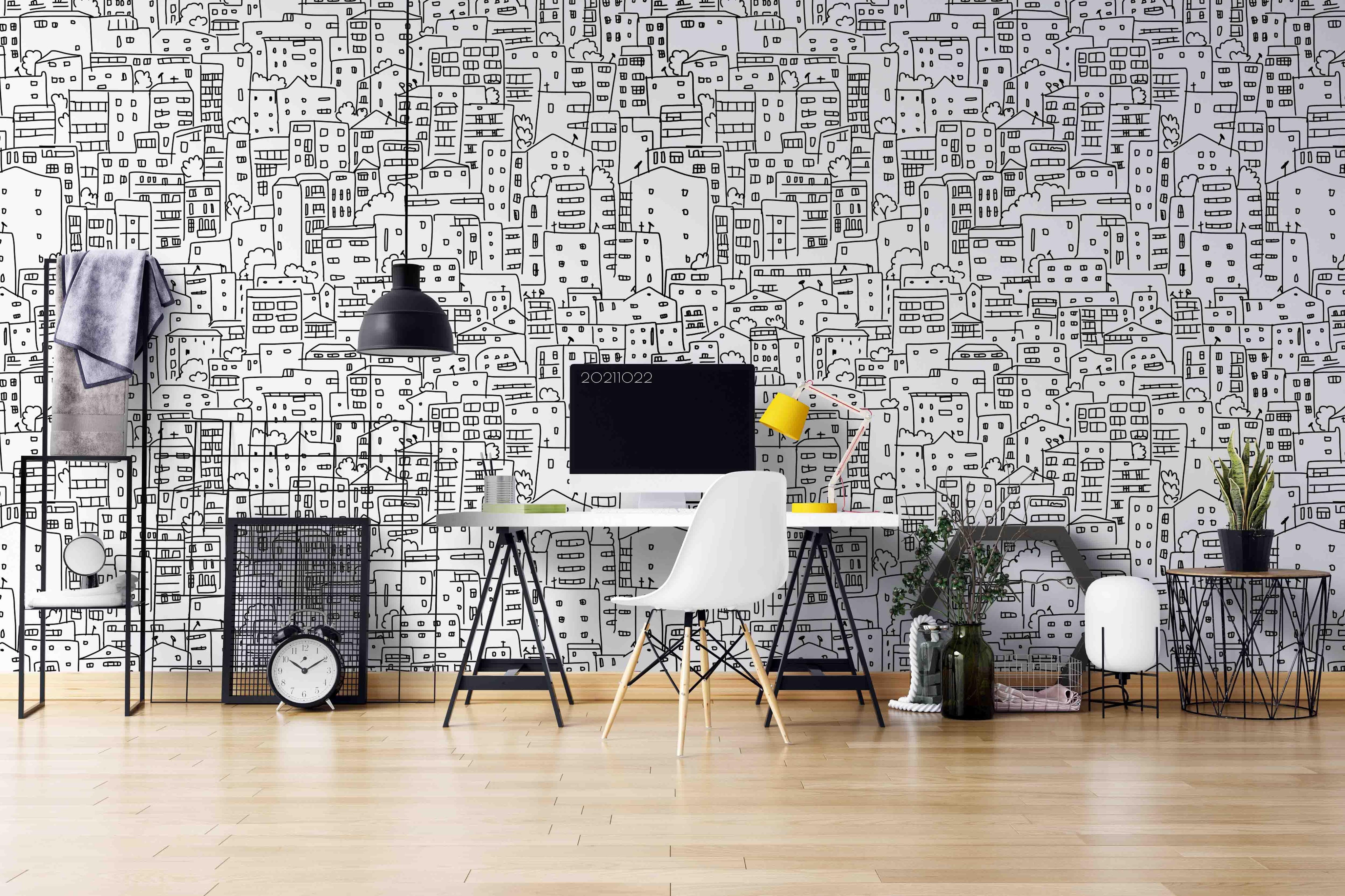 3D City Architecture Graffiti Wall Mural Wallpaper LQH 105- Jess Art Decoration