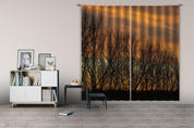 3D Woods Golden Sky Cloud Curtains and Drapes GD 2223- Jess Art Decoration