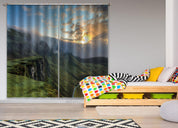 3D Green Mountain Fog Golden Sunbeam Cloud Scenery Curtains and Drapes GD 1396- Jess Art Decoration