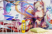 3D Anime Fish Girl anime girl fish fantasy mural wall mural wallpaper for teen room - view 4