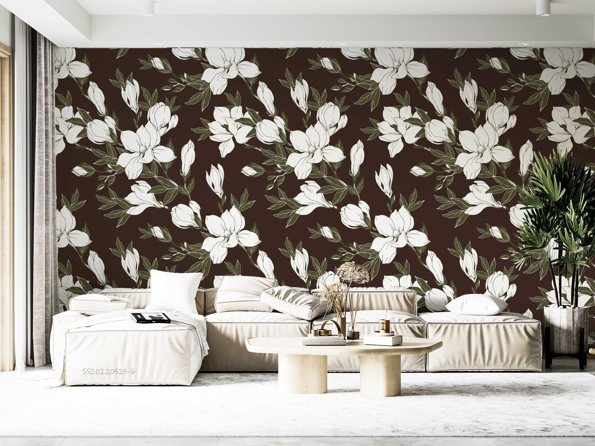 3D Vintage Magnolia Floral Background Wall Mural Wallpaper GD 1230- Jess Art Decoration