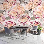 3D Floral Illustration Buttefly Wall Mural Wallpaper LXL 674- Jess Art Decoration