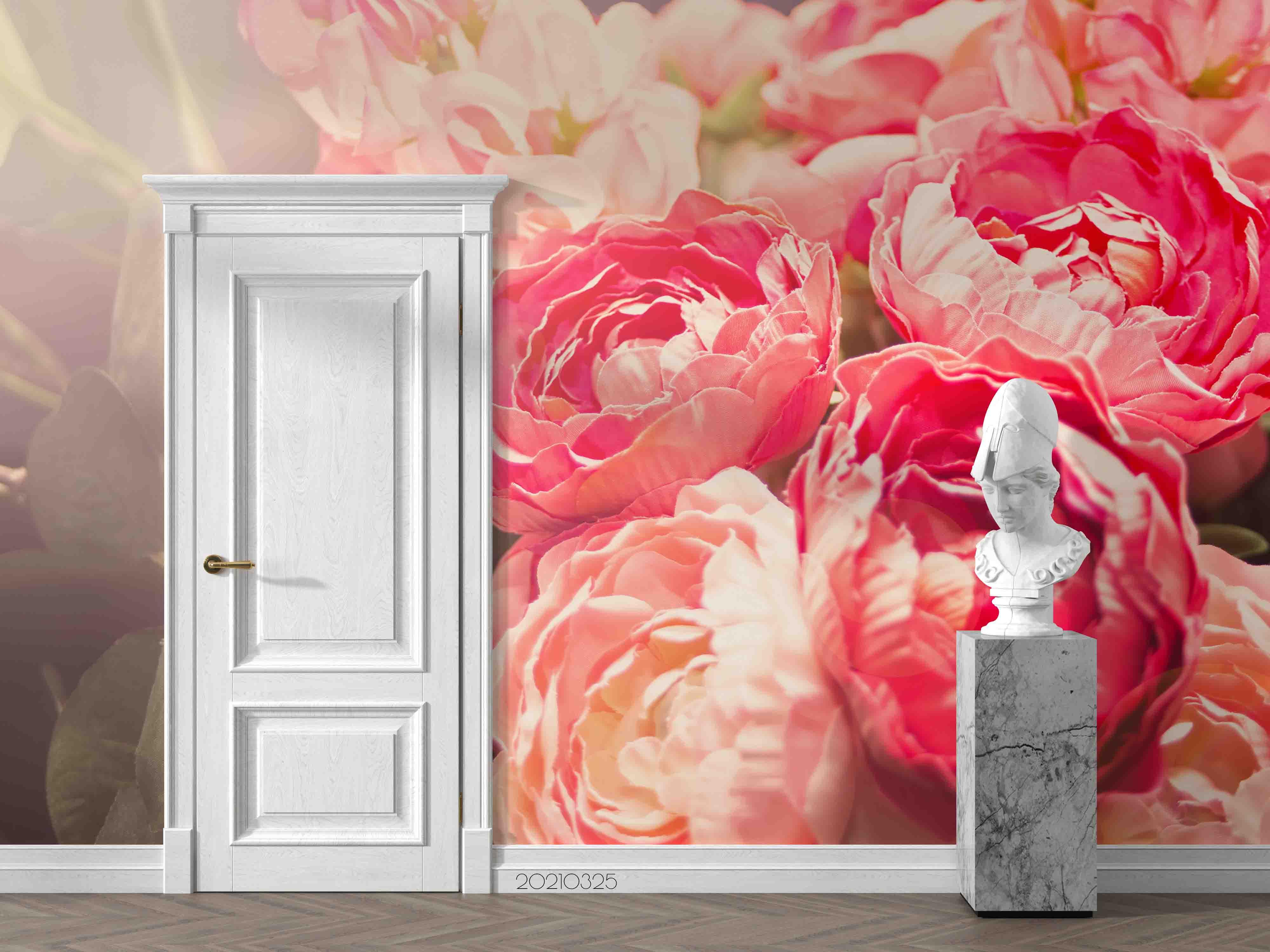 3D Pink Floral Wall Mural Wallpaper LQH 259- Jess Art Decoration